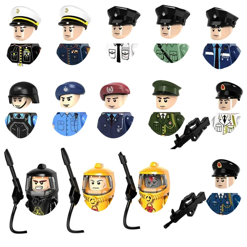 Lego Set Creator - Spezialpolizei Stadtverkehrspolizei Bausteine Spezialeinheit mit Waffen
