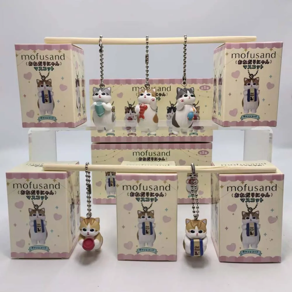 Action Figure Stand - Mofusand Kawaii Katzen-Schlüsselanhänger Blind Box –
