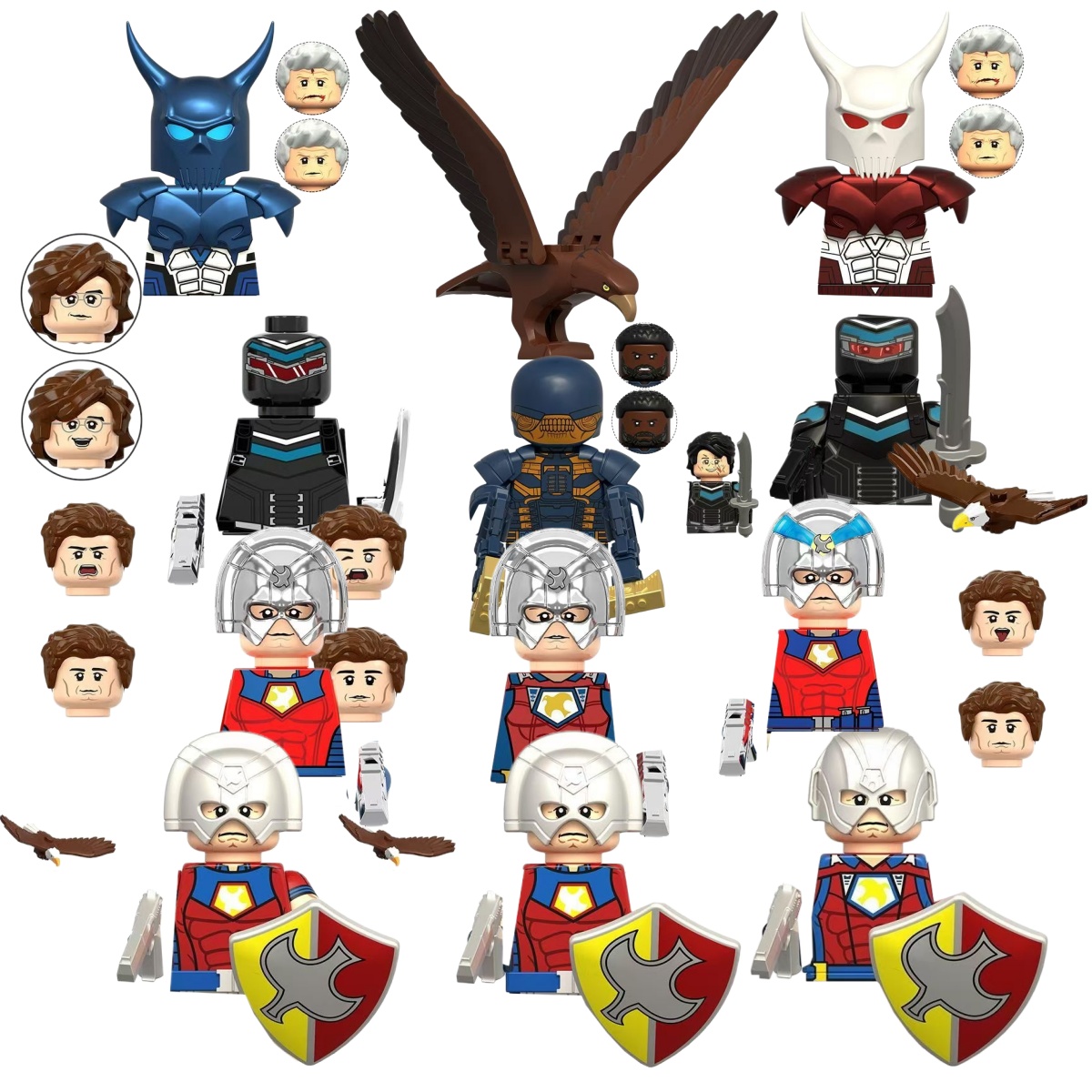 Lego Minifigure Holder - SuicideSquad Peacemaker Blauer Drache Weißer Drache