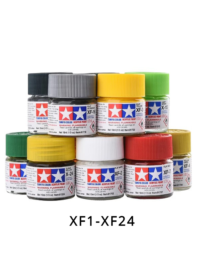 Tamiya Model Paint Set - TAMIYA Acrylfarbe XF1-XF24 Flach/Mattfarben 10 ml