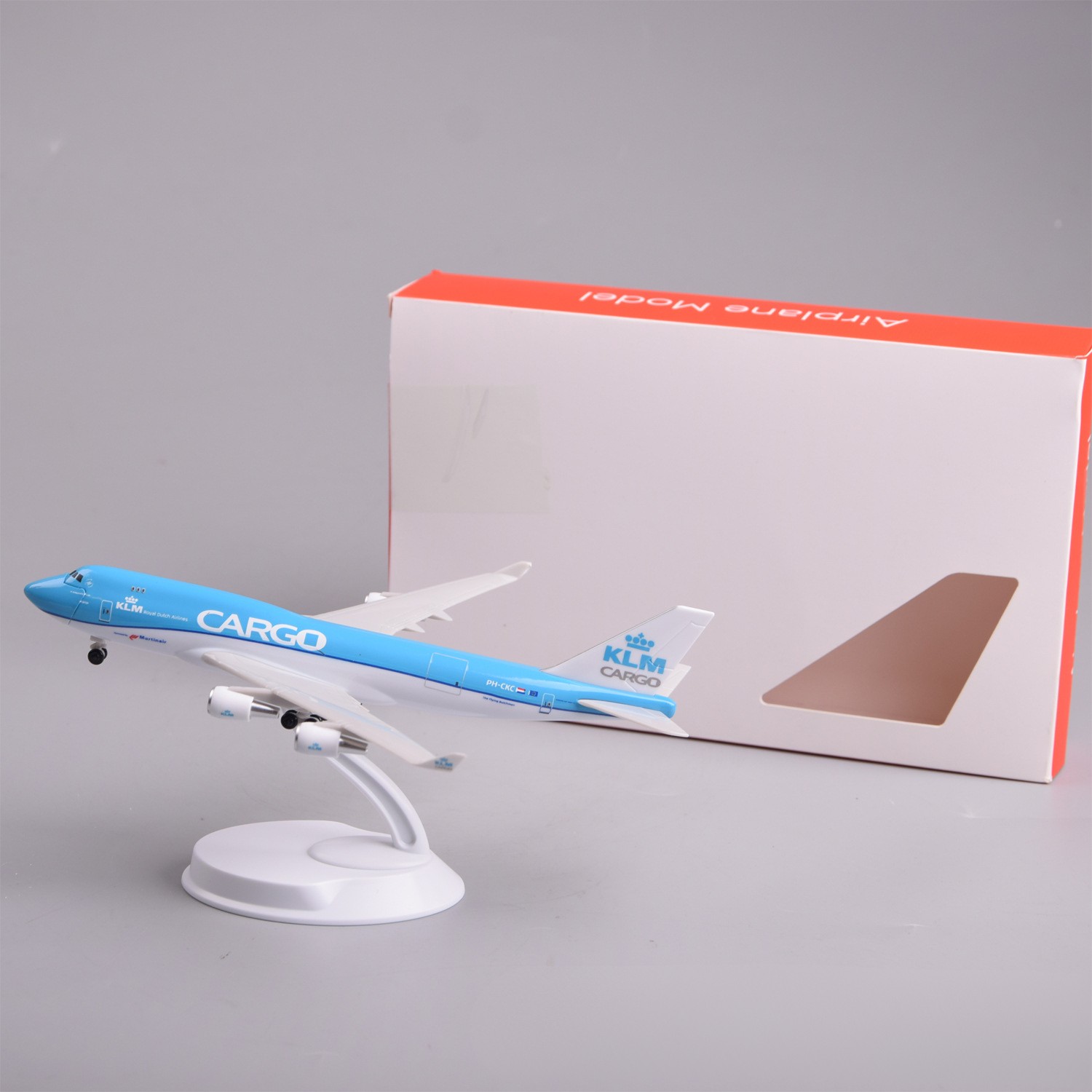 Model Airplane Plastic - 20cm Miniatur-Flugzeugmodell KLM B747 Frachtflugzeug-Bausatz mit