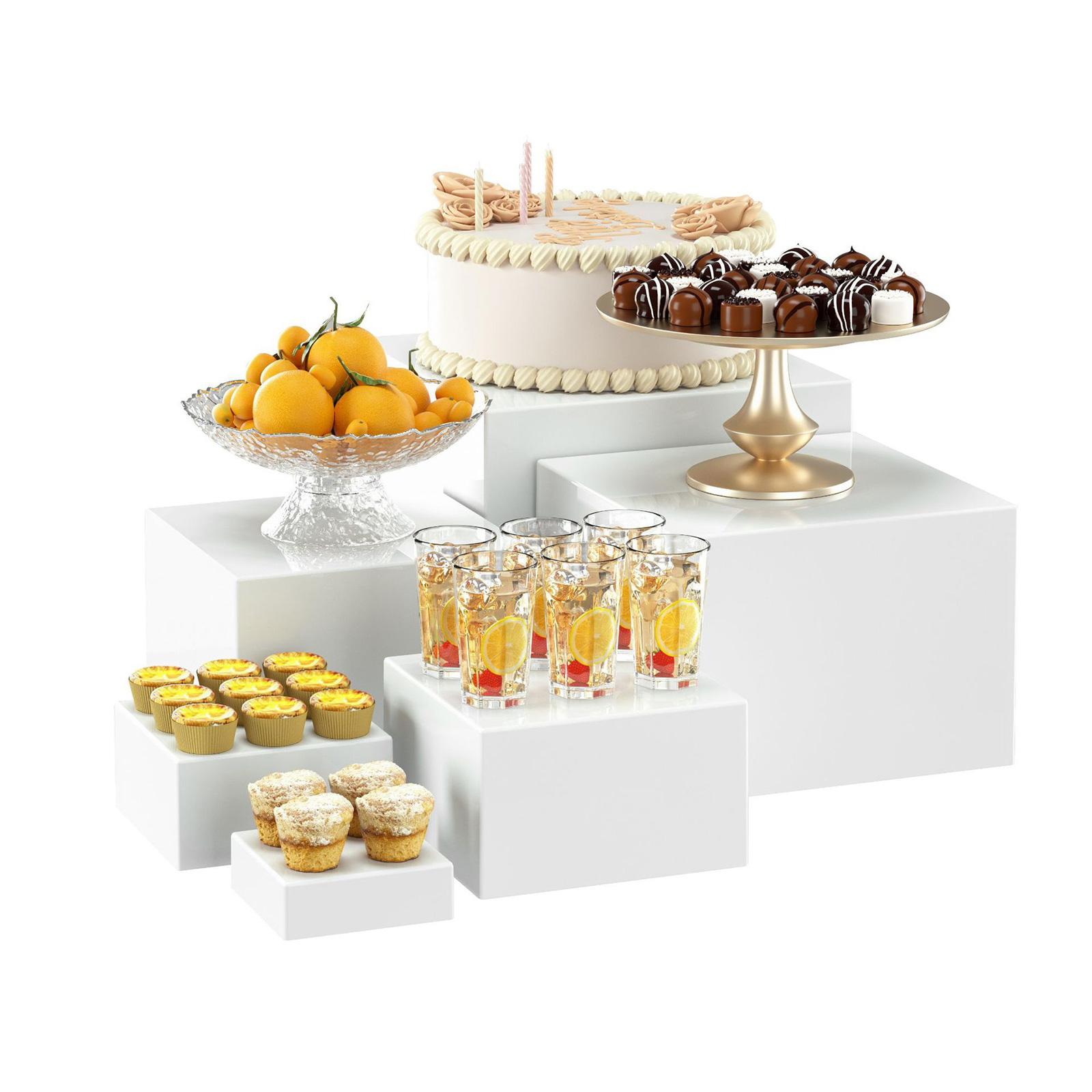 Display Risers Set - 6 x Acryl-Buffet-Riser, Dessert-Tisch-Display-Set, Würfel-Display-Riser für