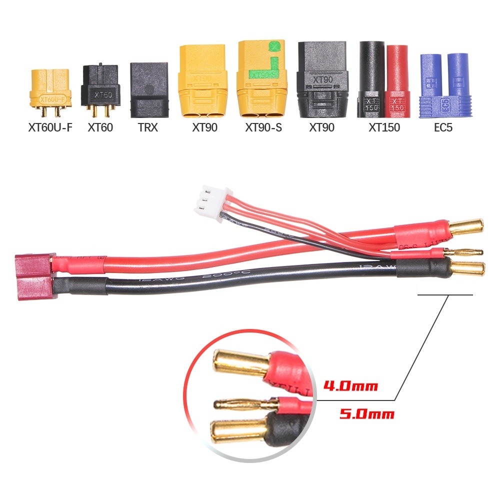 Tamiya Model Paint Set - Lipo Lithium-Akku Ladekabel 2S 4MM/5MM 7,4V