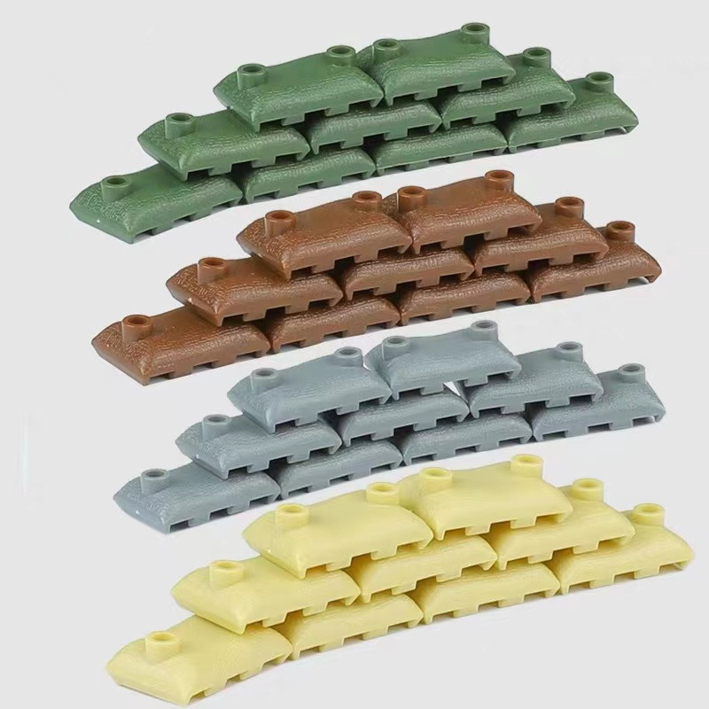 Lego Minifigure Holder - 50 Stück MOC Militär-Sandsack-Bausteine, kompatible Soldaten-Bausteine,