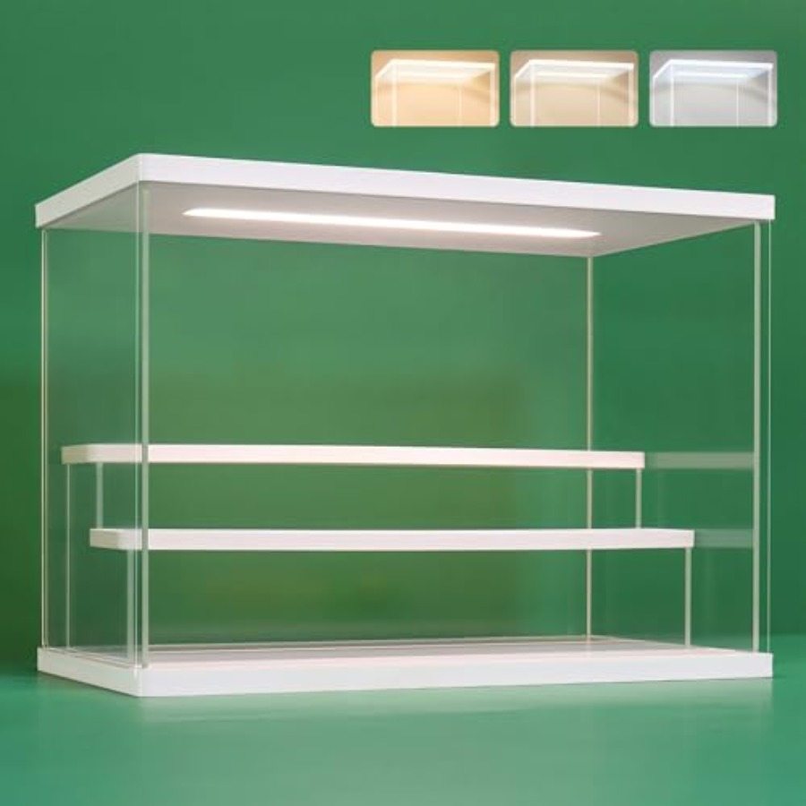 Display Case Acrylic - Transparente Acryl-Vitrine mit LED-Beleuchtung 2/3/4/5/6 Etagen