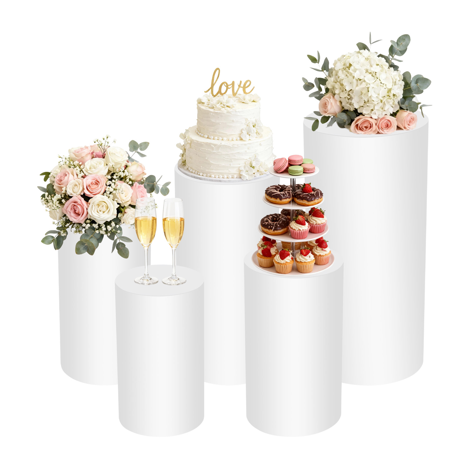 5-teiliges Set Weiße Zylinderf – Display Risers Set Bewertung und Preis