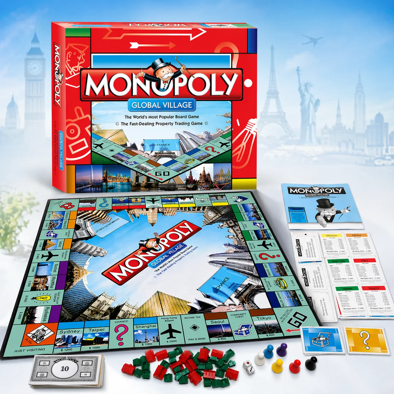 Premium MONOPOLY GLOBAL VILLAG – Hasbro Game Monopoly Bewertung und Preis
