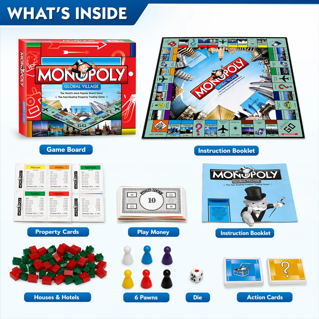 Premium MONOPOLY GLOBAL VILLAG – Hasbro Game Monopoly Bewertung und Preis